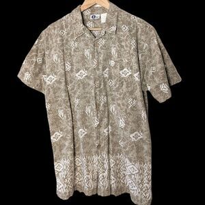 Arizona Jean Co Green Cotton Short Sleeve Button Down Shirt size Men's XL/18-20